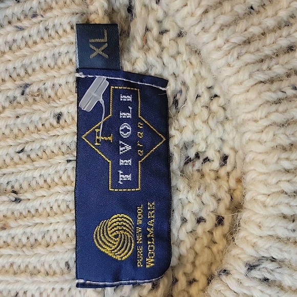 Vintage Tivoli 70's / 80's Irish Fisherman Cable Knit 100% Wool Sweater Size XL - Picture 3 of 5